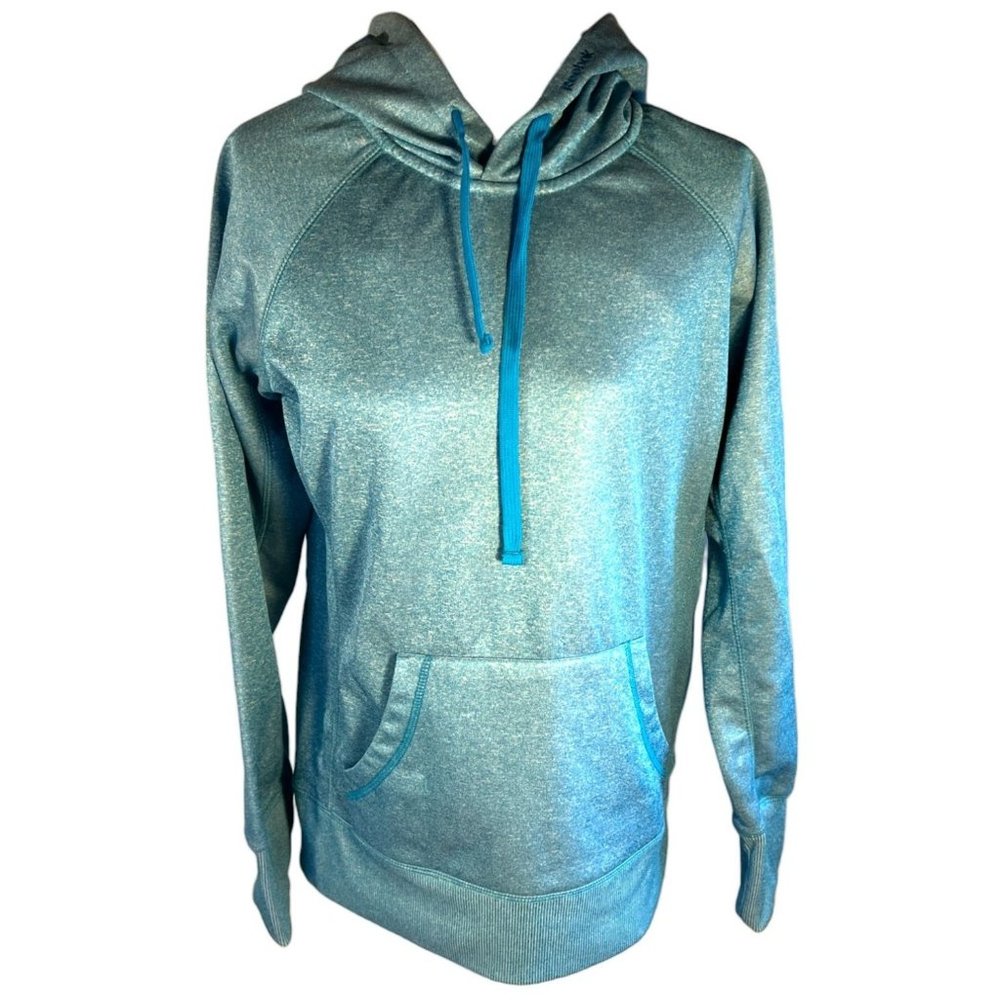 Reebok Turquoise Hooded Sweatshirt Women Size Small